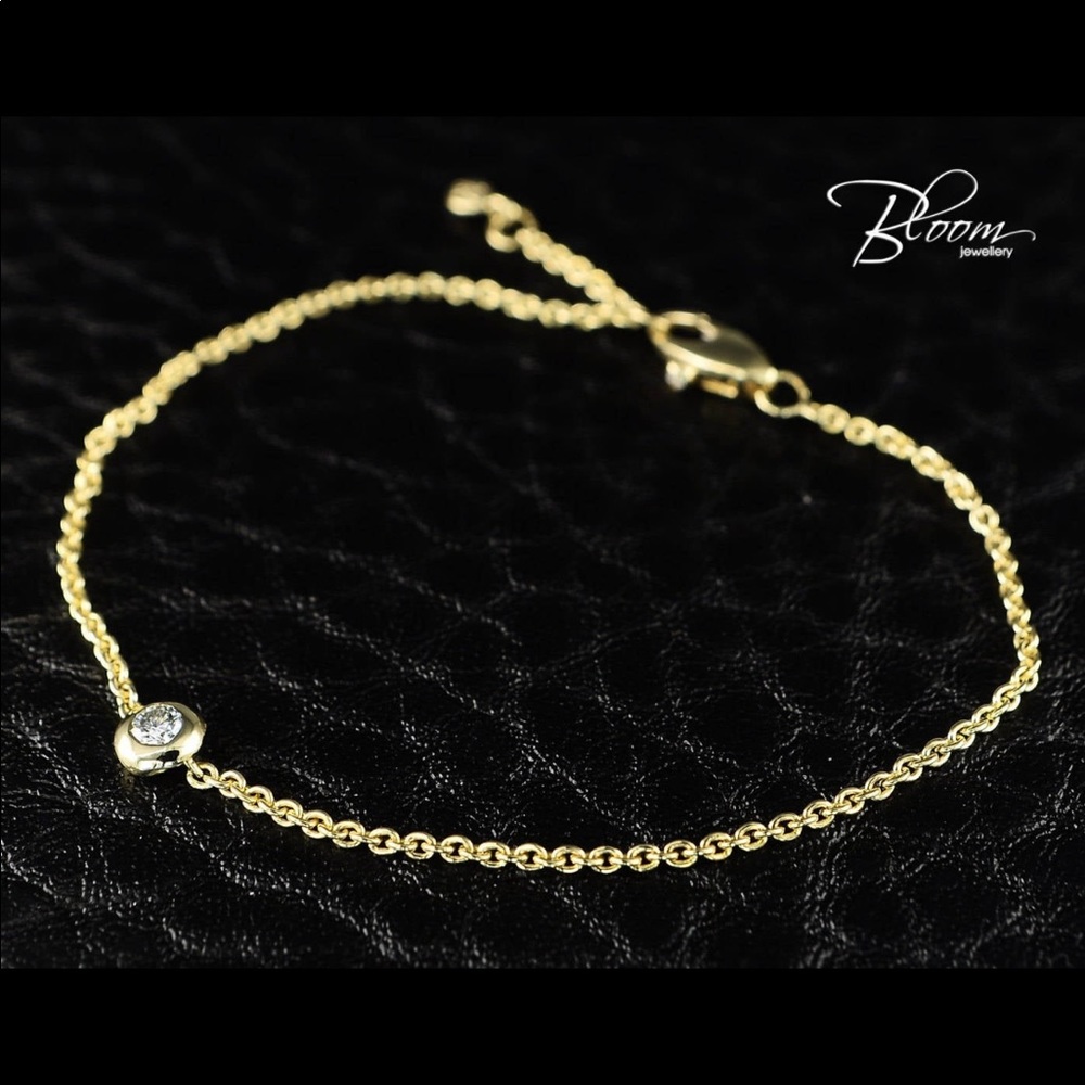 18k solid rose gold diamond bracelet.